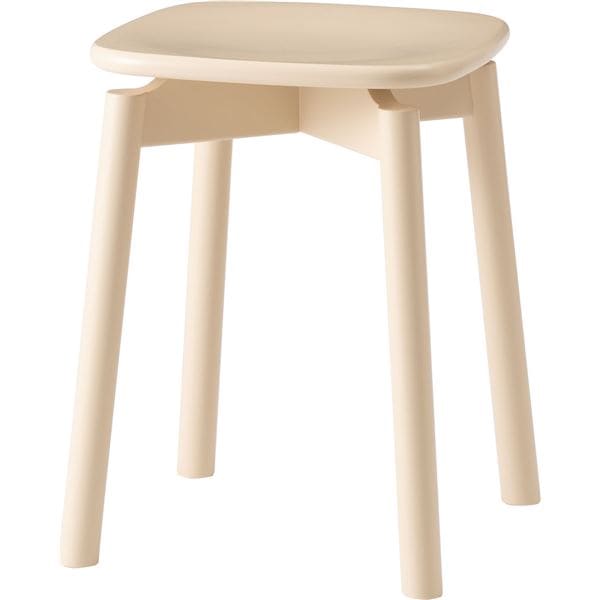 スツール 約幅34.8×奥行34.8×高さ45cm アイボリー 木製 天然木 腰掛け椅子 置台 インテリア家具 リビング家具