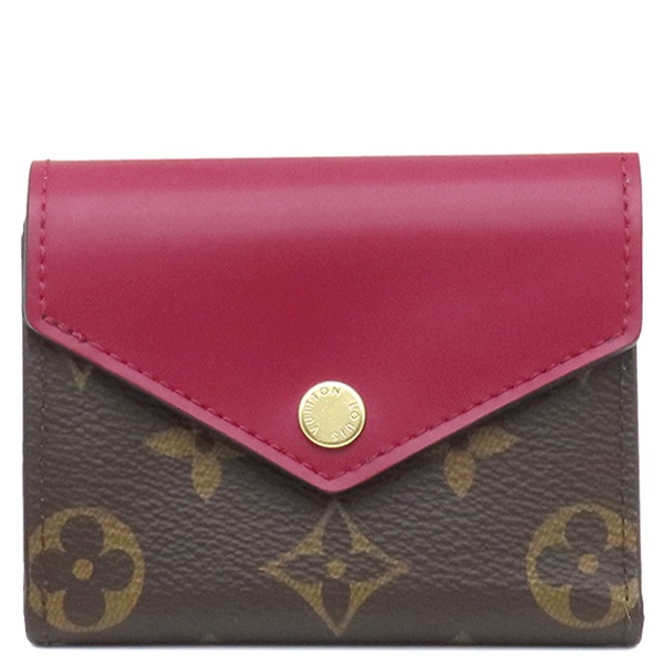 ルイヴィトン LOUIS VUITTON 三つ折り財布 ポルトフォイユ ゾエ モノグラムキャンバス レザー フューシャ ゴールド金具 茶 M62932 MI5128 【箱】【中古】 32,136円
