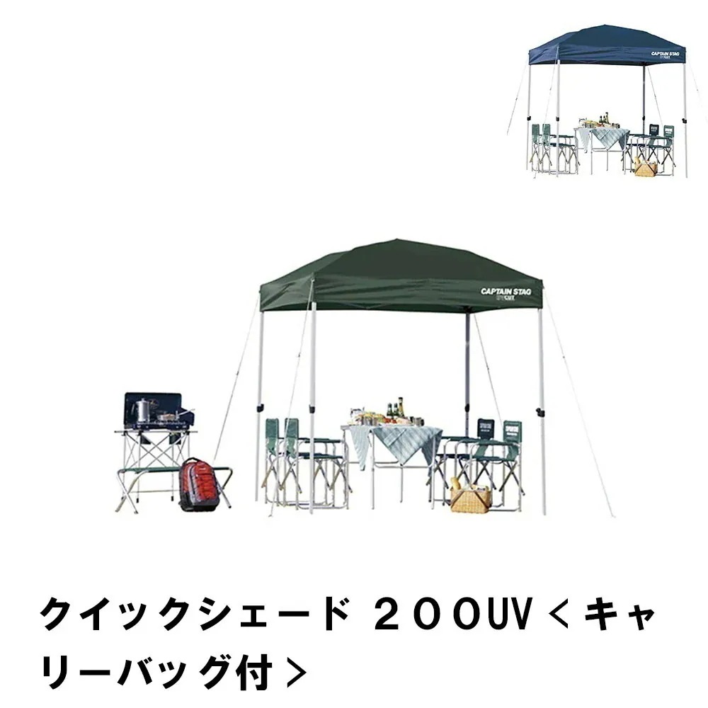 テント タープ 日よけ サンシェード BBQ 幅200 奥行200 高さ237-219 グリーン