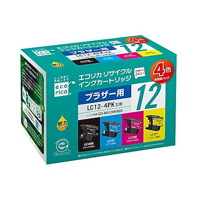 他サイト： インク エコリカ カートリッジ ECI-BR124P／BOX LC124PK互換 リサイクルインク 4色パック(B／C／M／Y)の商品画像