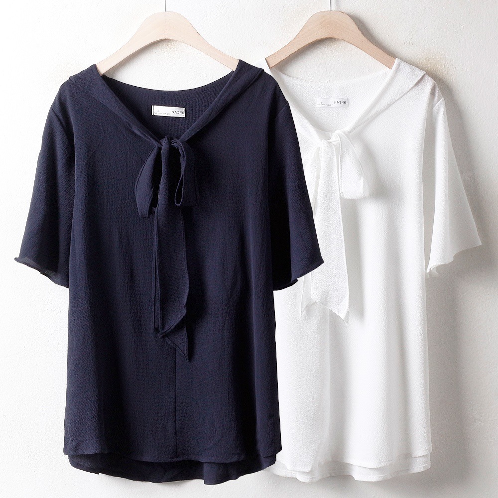 韓国ファッション大きいサイズIRシフォンストラップブラウス（2750H807）ビッグ女性服ロングルーズフィット korea fashion bigsize