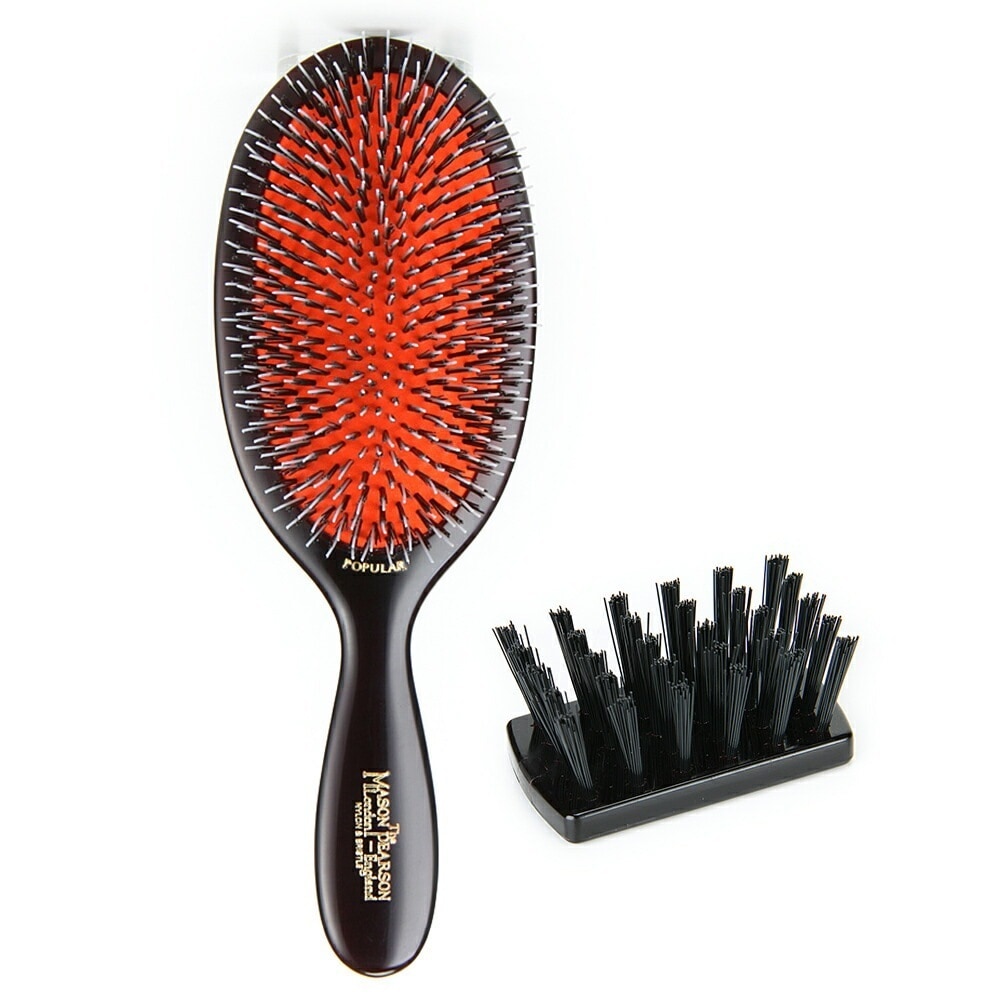 ヘアブラシ ポピュラーミックス 猪毛＆ナイロン ブラシ くせ毛 ヘアケア くし ハンドメイド BN1ヘアアレンジブラシ