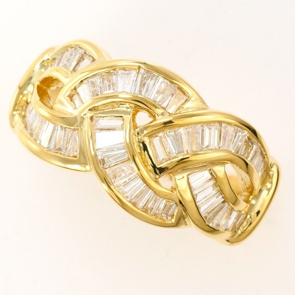 K18 18金 YG リング 指輪 12号 ダイヤ 1.00 カード鑑別書 ジュエリー 中古