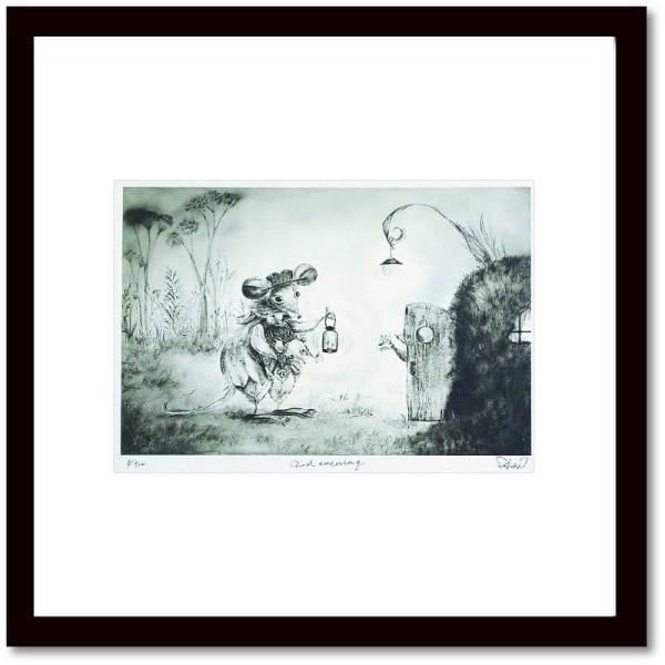 ファブリックパネル アートフレーム メルヘン ファンタジー 壁掛け ウォールデコレーション AtelierFlowerHorizon goodEvening ジグレー版画 320mm