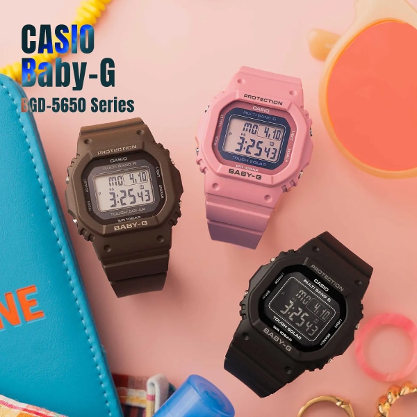 【即納】 国内正規品 CASIO カシオ Baby-G 電波受信 タフソーラー BGD-5650-1CJF / BGD-5650-4JF / BGD-5650-5JF ブラック/ピンク/ブラウン 腕時