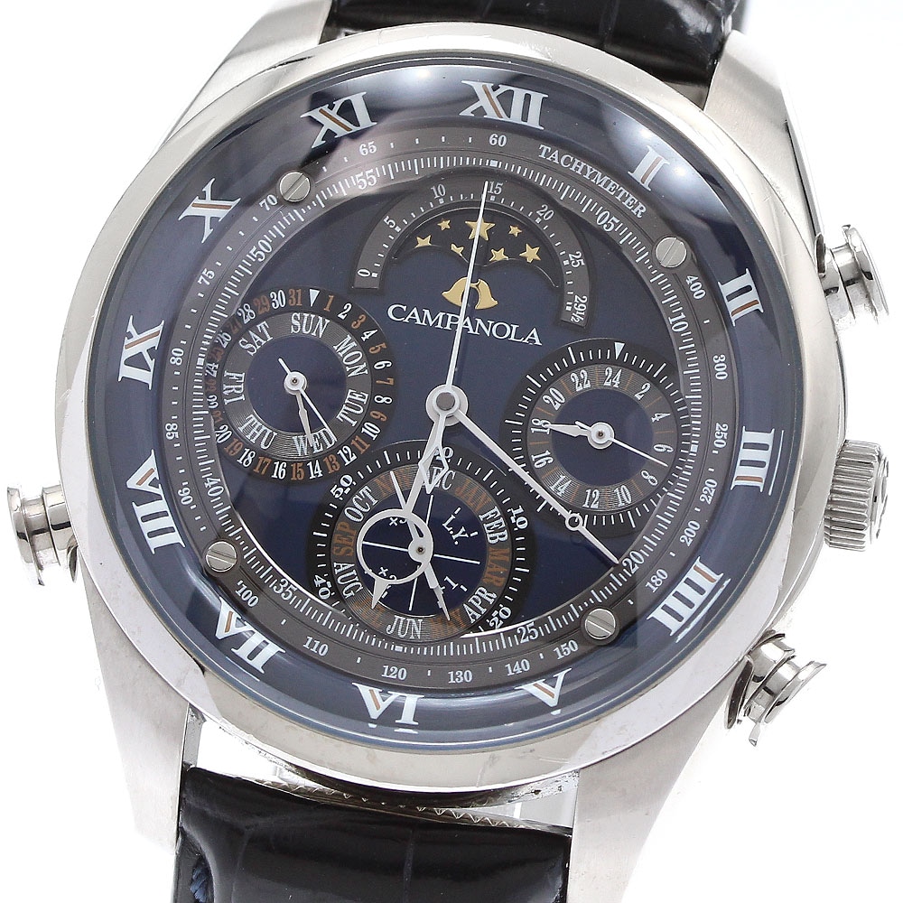 シチズン CITIZEN AH4080-01L/6772-T025323 カンパノラ グランドコンプリケーション 留紺 300本限定 クォーツ メンズ _914439【中古】