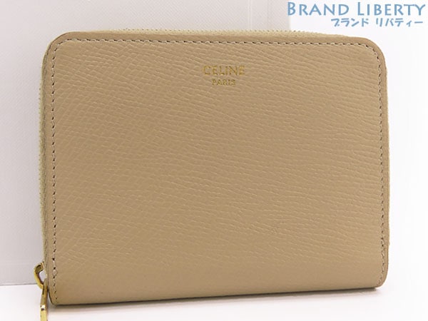 美品セリーヌコンパクトジップドウォレットラウンドファスナーコインケースコインパース小銭入れコンパクト財布10B663BEL.03ND