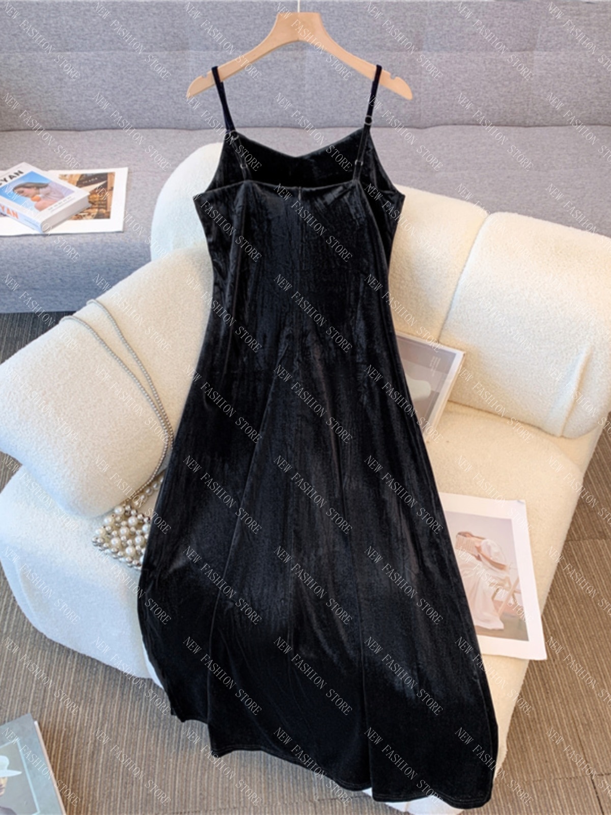 オーバーサイズワンピース秋冬キャミソールロングスカート-39