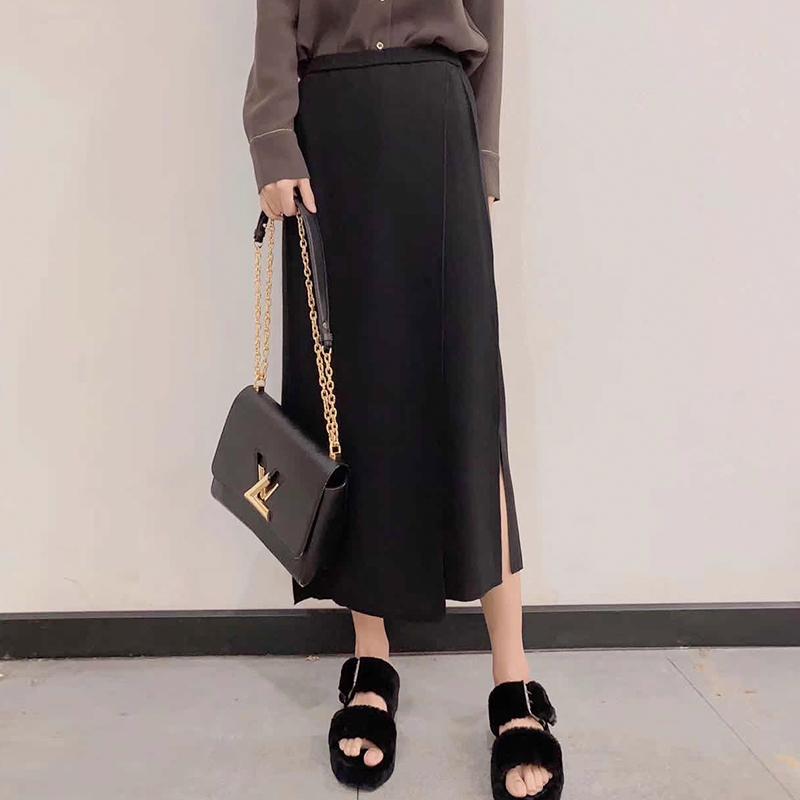 コーデ レディース ファッション オシャレ アイテム カワイイ コーデ シンプル きれい ナチュラル 上品カジュアル 用 ホワイト カラー ハイウエスト ミドル丈 フレンチ スカート スリットスカート