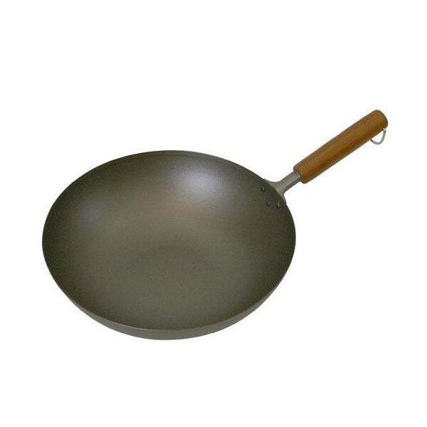 長谷元 純チタン製 木柄炒め鍋36cm