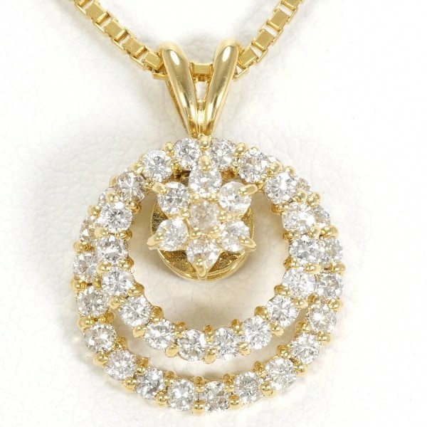 K18 18金 YG ネックレス ダイヤ 0.79 カード鑑別書 ジュエリー 中古 73,425円