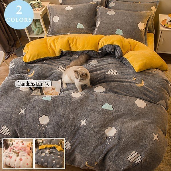 布団カバー 4点セット おしゃれ 枕カバー シングル 掛け布団カバー 花柄 暖かい 北欧風 イチゴ柄