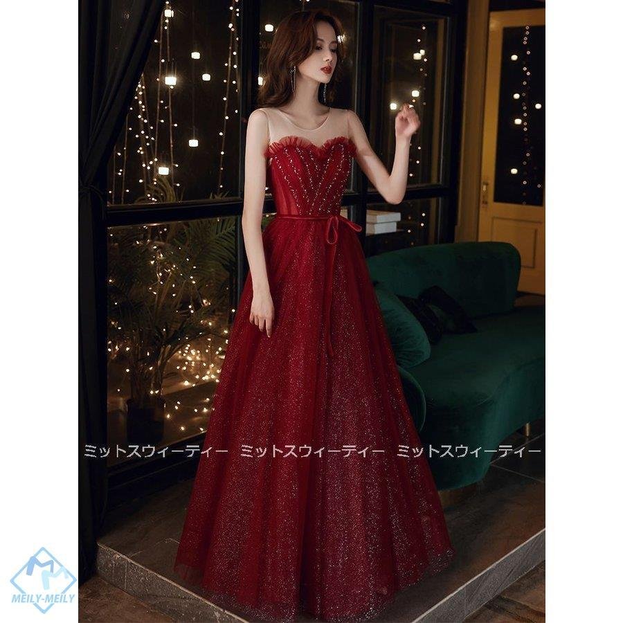 カラードレス 安い ブラック レッド 演奏会 コンサート 結婚式 発表会 ロングドレス 披露宴 ウエ