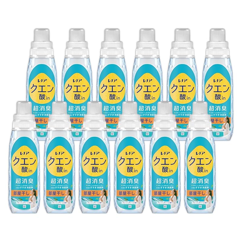 レノア クエン酸in 超消臭 衣類のすすぎ消臭剤 部屋干し フレッシュグリーンの香り 本体 430mL×12本 [ケース品]