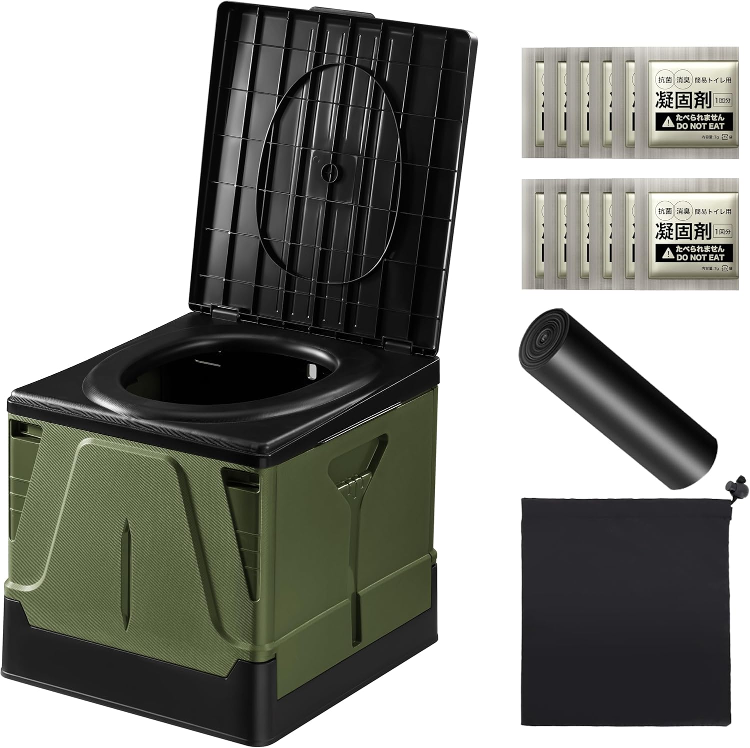 【急速出荷!】防災士推奨 簡易トイレ 携帯トイレ 防災グッズ 防災 災害用 非常用トイレ 排泄袋12枚付 凝固剤12個付 折りたたみ 大きいサイズ