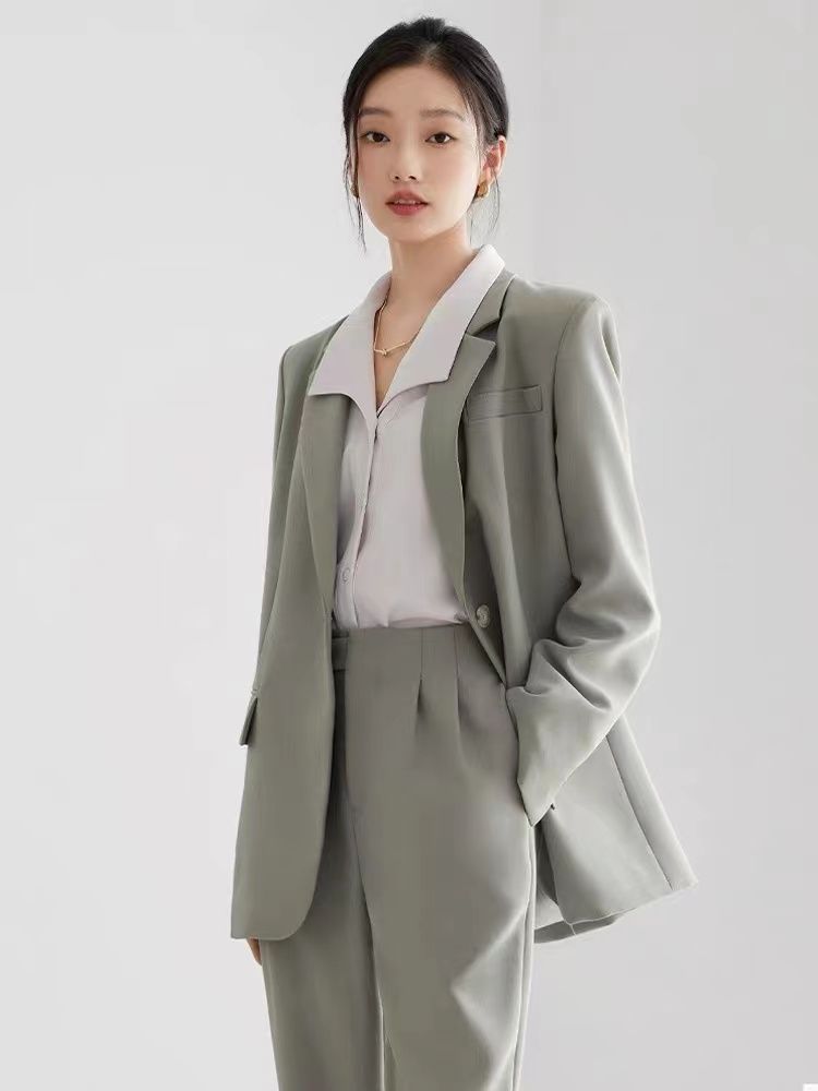 セットスーツ着女ばねの新しい韓国版気質スーツ着 涼しく楽ちんセットアップ メカ割