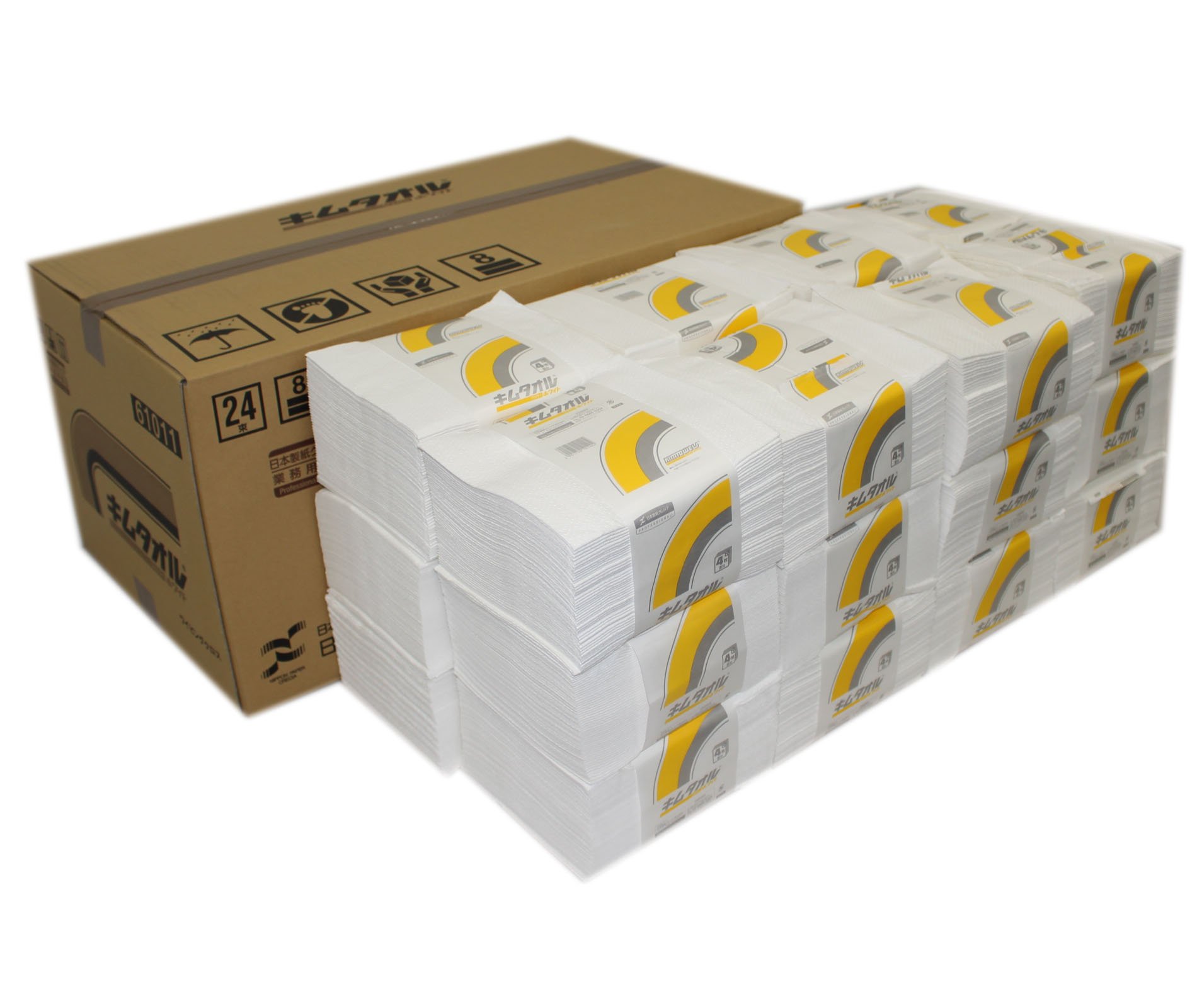 【ケース販売】 クレシア キムタオル ホワイト 4つ折り 50枚/束 ×24束入 61012 12,751円