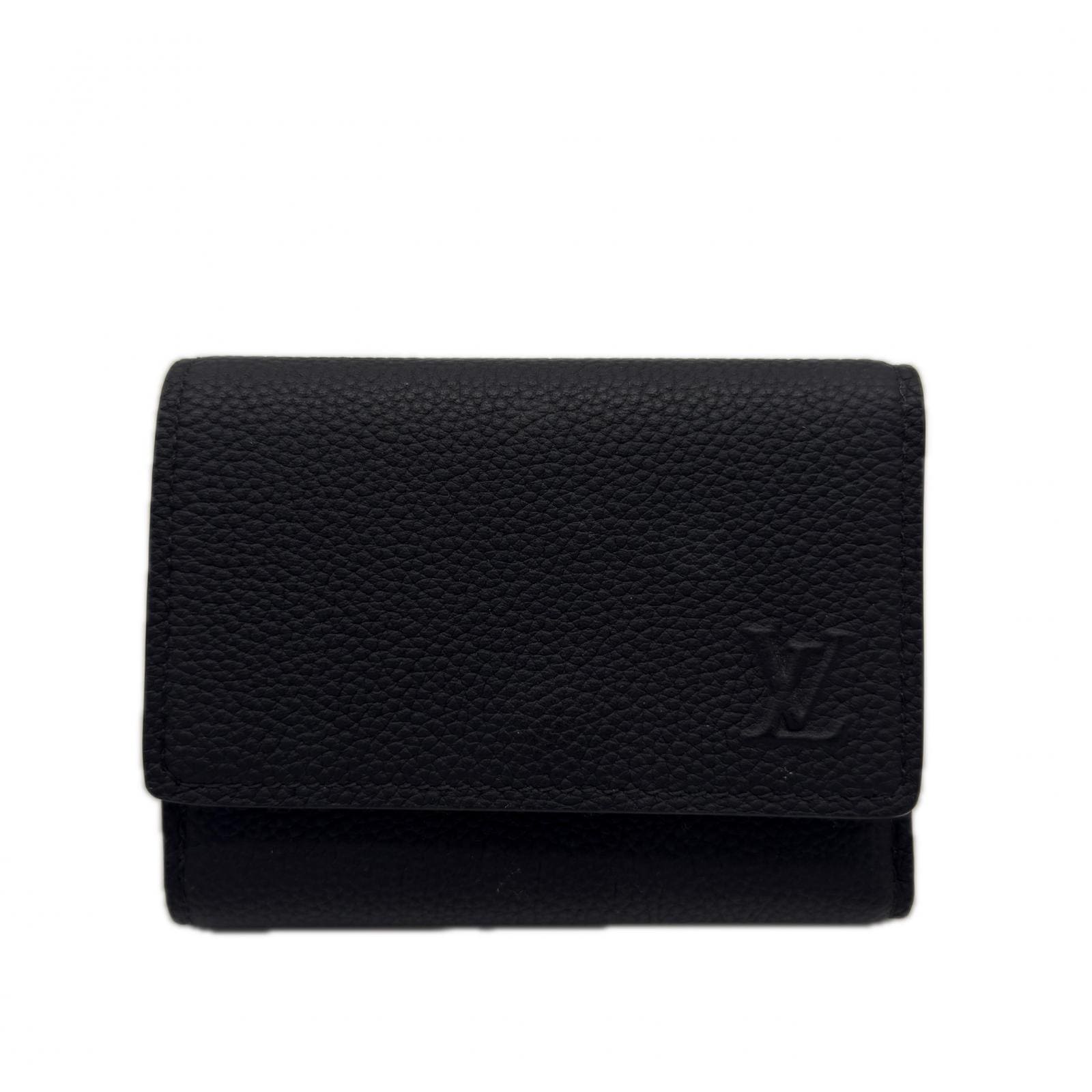3日以内返品可 極美品 三つ折り財布 LV アエログラム ヴィクターウォレット ノワール M26250 ブラック カーフレザー メンズ