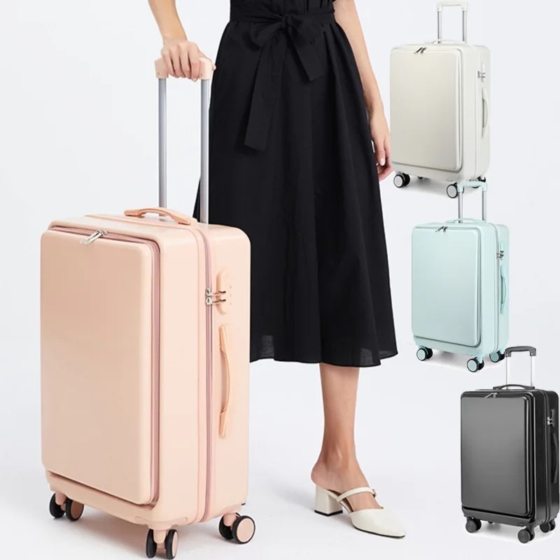 レーズ ツケース フロントオープン 機内持込 キャリーケース フロントット 超軽量 ファスナー キャリーバッグ トップオープン 多収納ット 人気 静音 小型 TSAロック付 旅行出張