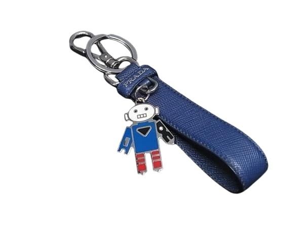 バッグチャーム - サフィアーノレザー - ロボット ブルー バッグチャーム アクセサリー ブランド 高級 誕生日 小物 プレゼント キーホルダー レディース 上品 大人【本物保証】