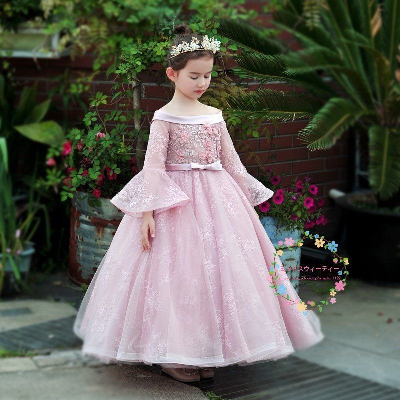 子供ドレス ピアノ発表会 安い キッズドレス 長袖 ロングドレス 入園式 子どもドレス 結婚式 ワン 13,313円