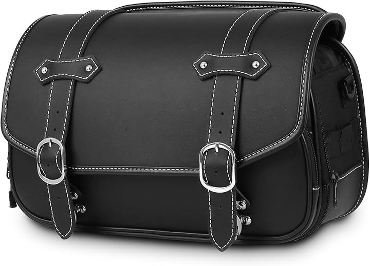 DAWNHAWK バイク サイドバッグ ツーリングバッグ 防水 ツールバッグ 9L 大容量 ドリンクホルダー付属 金具防錆 ブラック レブル250 GB350( ブラック)