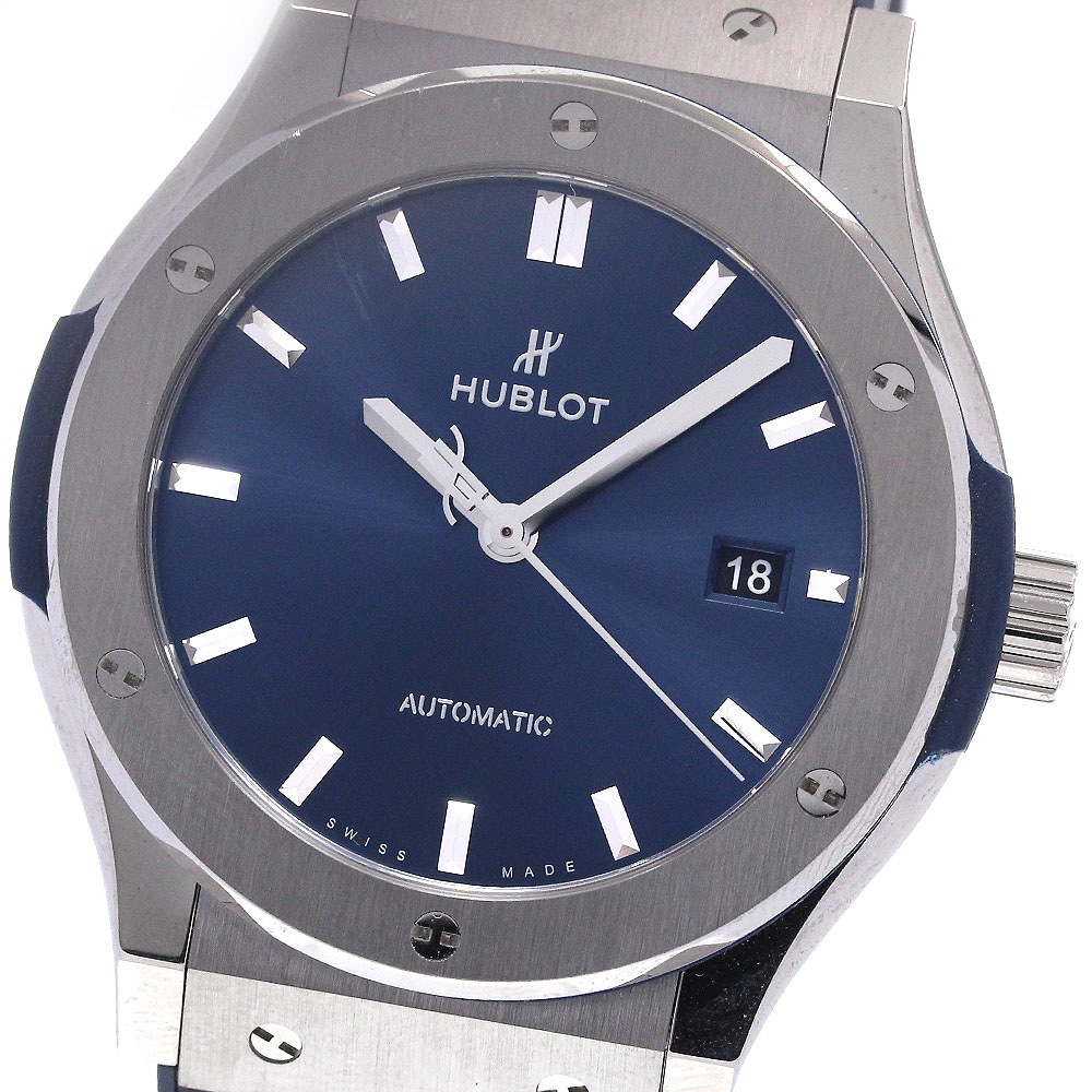 ウブロ HUBLOT 542.NX.7170.LR クラシックフュージョン チタニウム デイト 自動巻き メンズ 極美品 保証書付き_866960【中古】