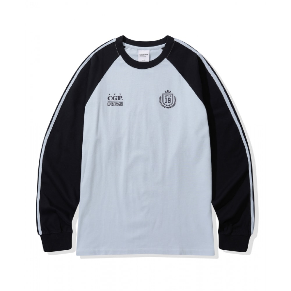 CODEGERY ラグランカラートラックロングスリーブ_スカイブルー