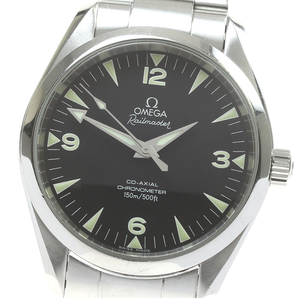 オメガ OMEGA 2803.52.37 シーマスター レイルマスター アクアテラ 自動巻き メンズ 保証書付き_830731【中古】