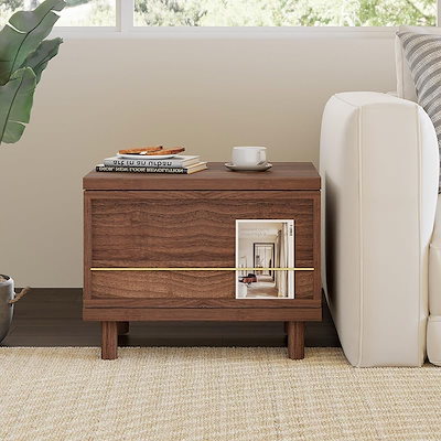 ナイトテーブル サイドテーブル サイドチェスト ミニテーブル チェスト ベットサイドテーブル ベッドサイドチェスト 幅40cm 大容量収納 おすすめ 2段 引出付き サイドテーブル ナイトテーブル 幅40cm 引き出し 1段 国産 完成品 2口コンセント付き オープンタイプ ミニテーブル ベッドサイドチェスト  スリム 奥行45cm 高さ48cm シンプル 収納 木製 アルダー材 天然木 無垢 ナチュラル ダークブラウン ワンルーム 大川家具 送料無料 |