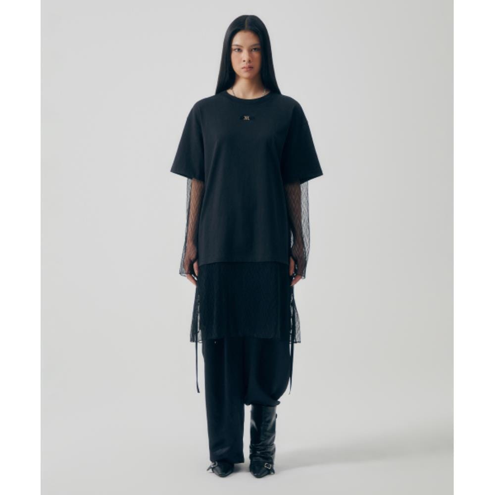 TREEMINGBIRD Layered Lace Long Sleeves Black TM2513TS0