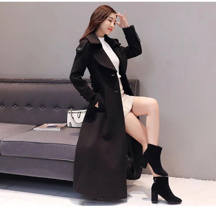 製品気質チェスターコートレディース秋冬厚ロングコート冬コートロング無地着痩せ体型カバーお洒落きれいめ通勤結婚式二次会