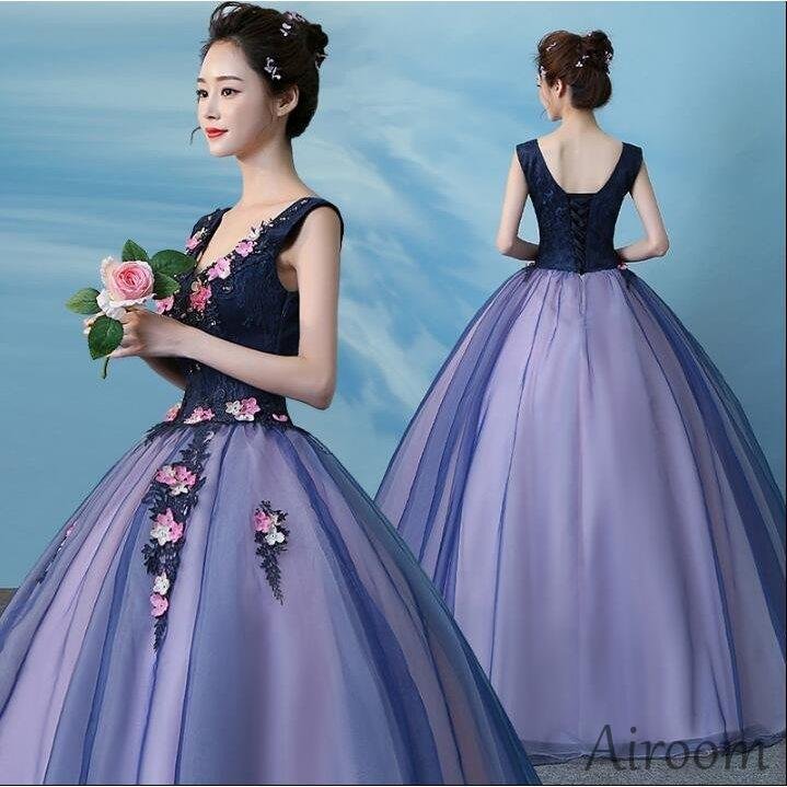 カラードレス 二次会 パーティードレス ロングドレス 花嫁 ウェディングドレス 結婚式 演奏会 ウドレス