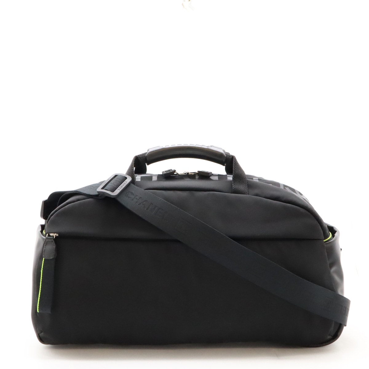 スポーツライン ココマーク ボストンバッグ トラベル 旅行 2WAY ショルダーバッグ ナイロン ラバー ブラック 黒 ネオンイエロ