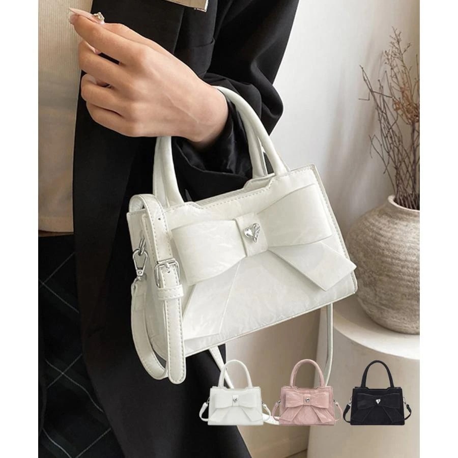 【急速出荷!】韓国人気 ショルダーバッグ リボン付きハンドバッグ