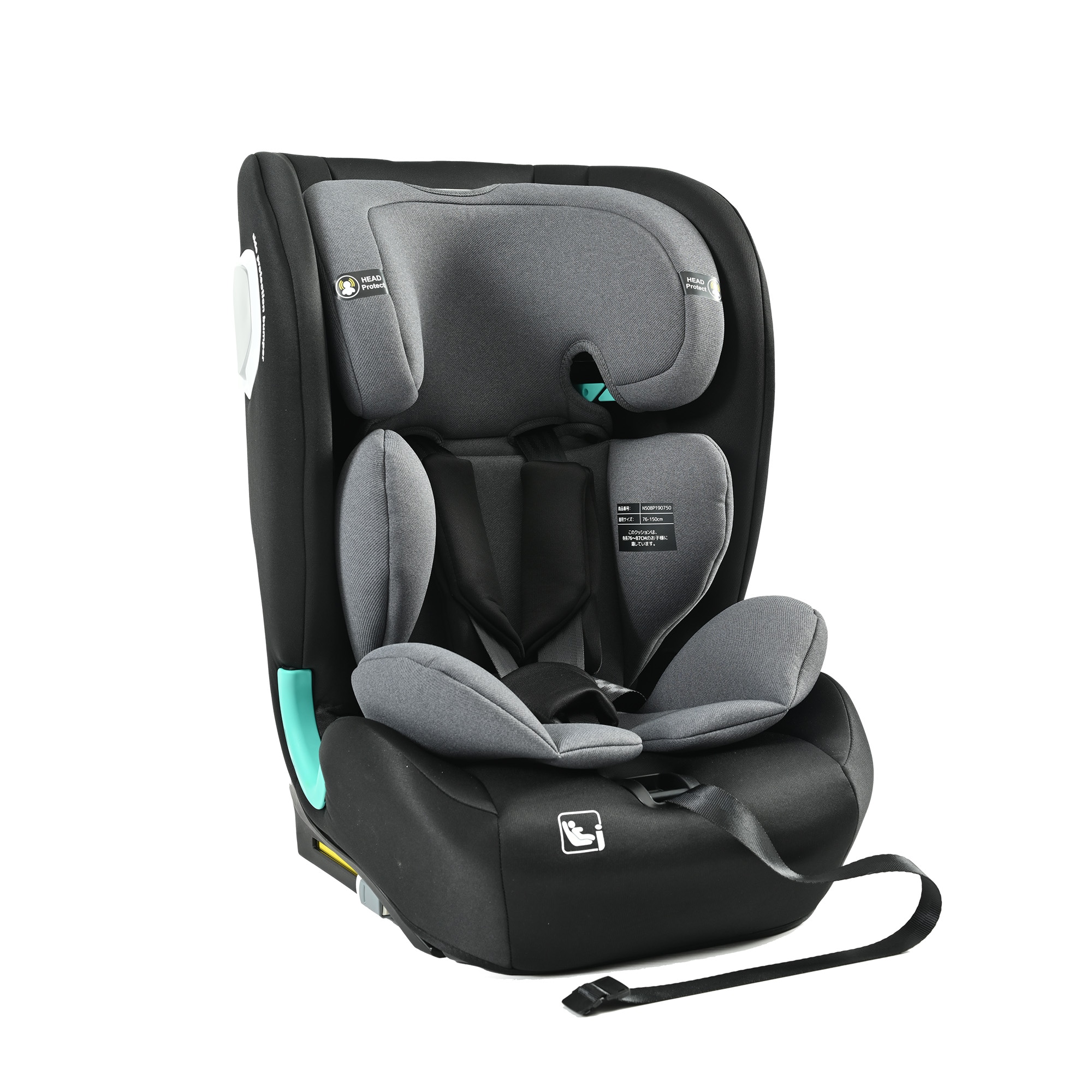 【送.料.無.料！】【国内発送】安全基準R129 チャイルドシート ISOFIX 約15ヶ月～12歳 76～150cm ジュニアシート 調節可能 洗える ベビーシート 出産祝い 車【ブラック+ダークグ