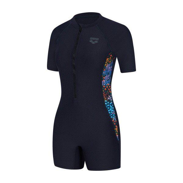 女性ガーデン3部丈半身スーツ (A4SL1LI02_BLK)