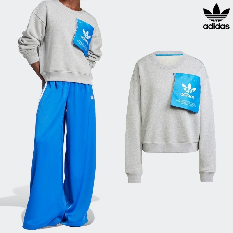 [ADIDAS] アディダス レディース KSENIASCHNAIDER クセニア ラベル スウェットシャツ / MEDIUM GREY HEATHER