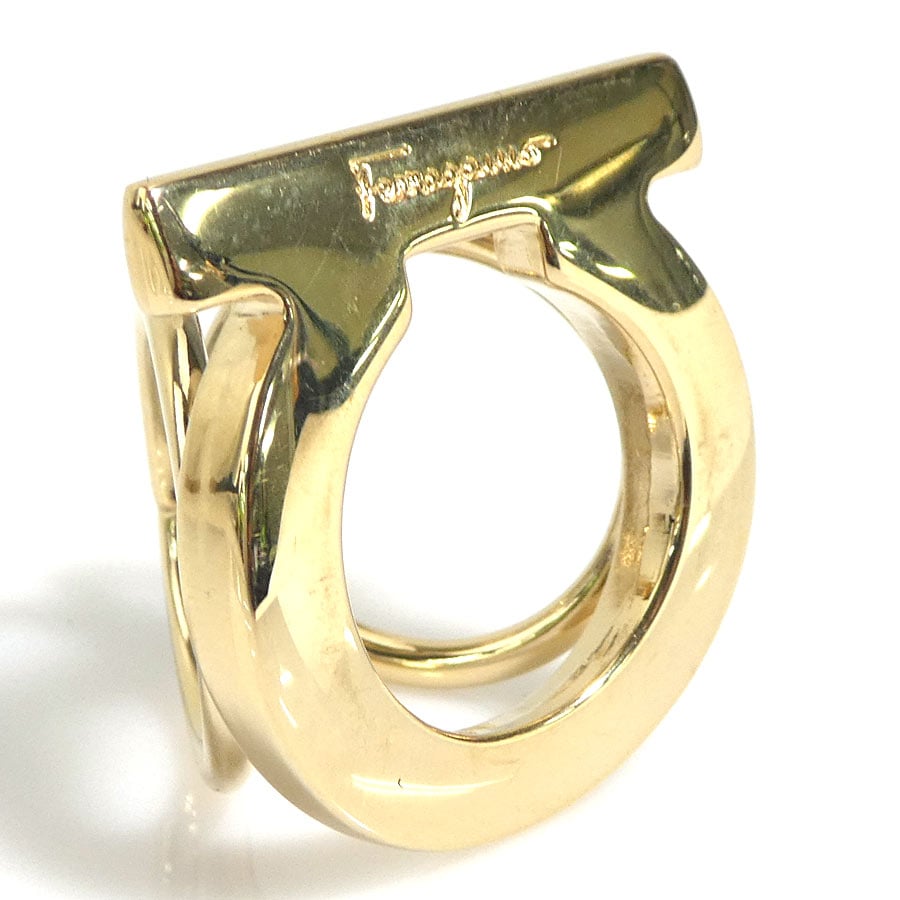 サルヴァトーレフェラガモ Salvatore Ferragamo スカーフリング ガンチーニ メタル ゴールド レディース e59670a