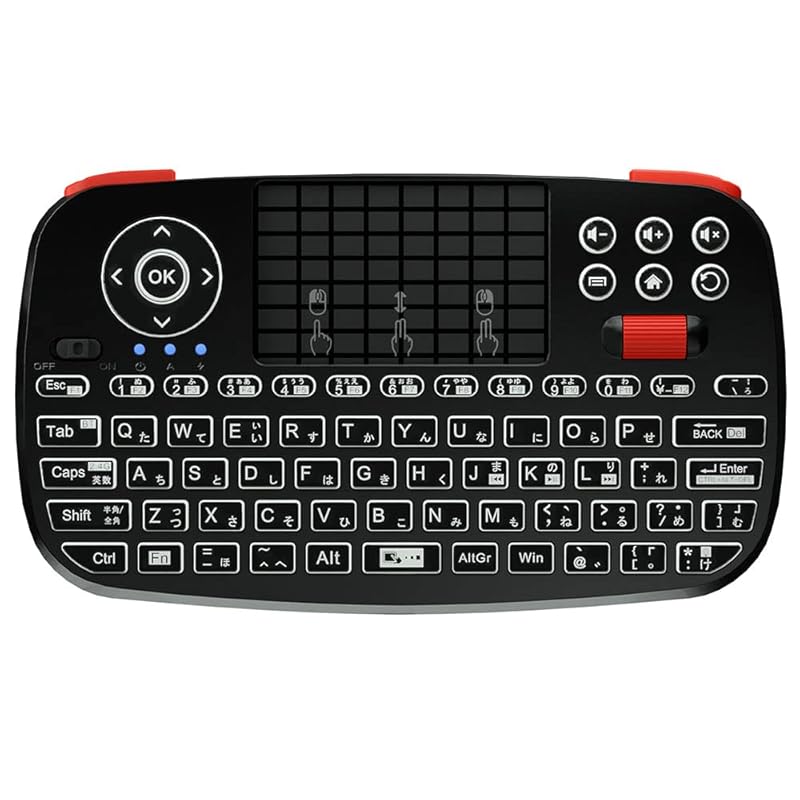 即納：エアリア ミニ ワイヤレス 無線 小型 キーボード Bluetooth 2.4G ワイヤレス TypeC変換アダプタ付属 タッチパッド スクロールダイヤル PC スマートフォン対応 SD-KB2