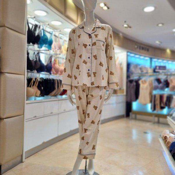 クマのプリント 女性用パジャマ WP536