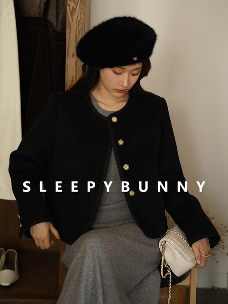 Sleepy Rabbit レトロ ボックス 編み込み 暖かい ウール ダウン