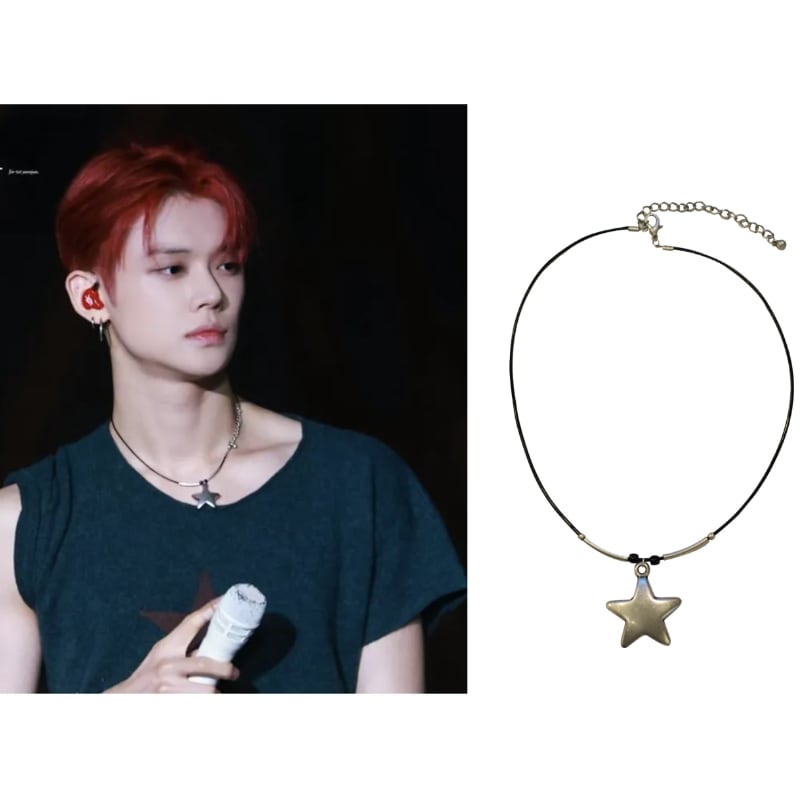 【TXTヨンジュン着用】Bold Star Necklace_[Black Silver]ネックレス