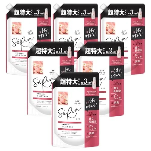 レノア Lenor リセット セラム 柔軟剤 ホワイトピーチ&カモミール 詰め替え 1150mL×6袋 [大容量] [ケース品]