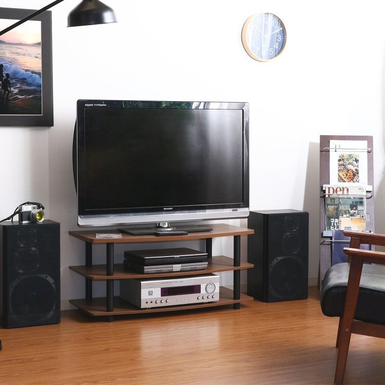 テレビ台 おしゃれ 24型・27型・32型 2台セット ロータイプ 幅90×奥行40×高さ40.5cm ブラウン