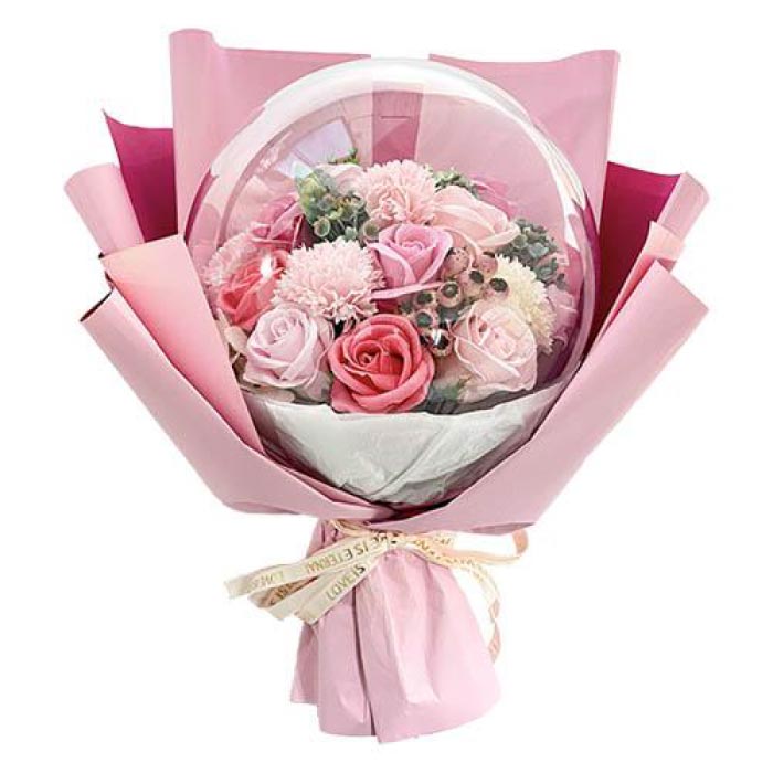 ソープフラワー アクリルバルーン バスフレ 母の日 花束 花ギフト そのまま飾れる 入浴剤 バスボム 泡風呂 バラ風呂 華やか 豪華 花 アレンジメント 飾り ミニ フラワー インテリア おしゃれ