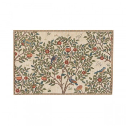 川島織物セルコン Morris Design Studio ケルムスコットツリー マット 約60×90cm FH1711A I アイボリー