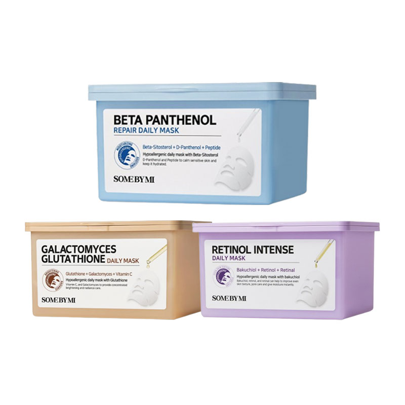 デイリーシートマスク30枚 3種の中から選択1/ベータパンテノール/レチノール/ガラクトミセスグルタチオン/韓国コスメ