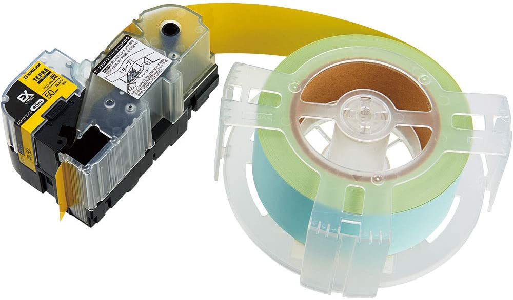 （まとめ買い）テープカートリッジ テプラPRO 詰替用EXロングテープ カラーラベル（パステル） 黄 50mm 長尺45m SC50Y-EXR [x3]