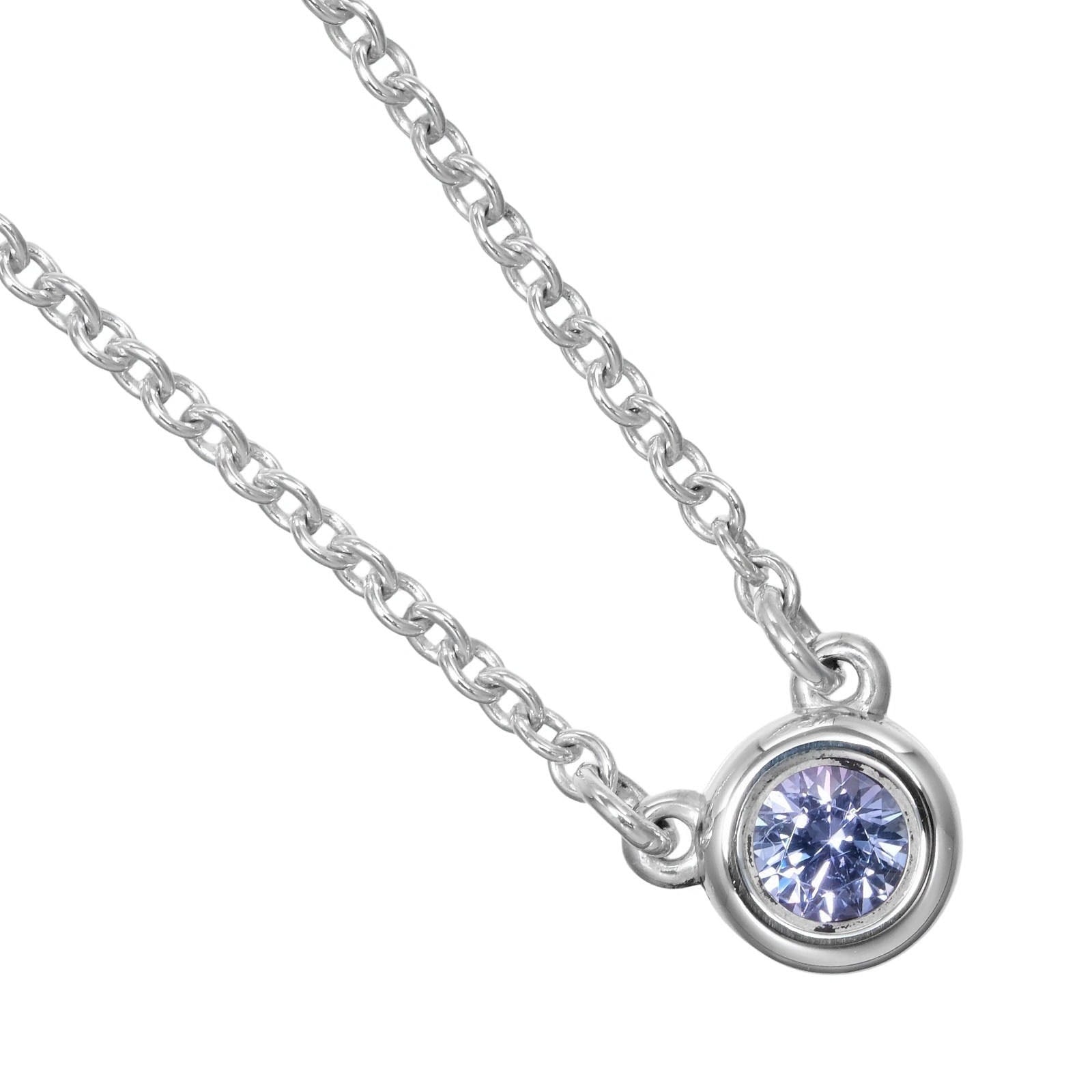 カラーバイザヤード ブルー ネックレス シルバー925 色石 約1.64g レディース 中古品 Aランク